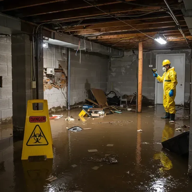 Flooded Basement Electrical Hazard in Lake Wisconsin, WI Property